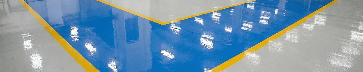 A factory floor professionally covered and marked with epoxy flooring in San Francisco, CA