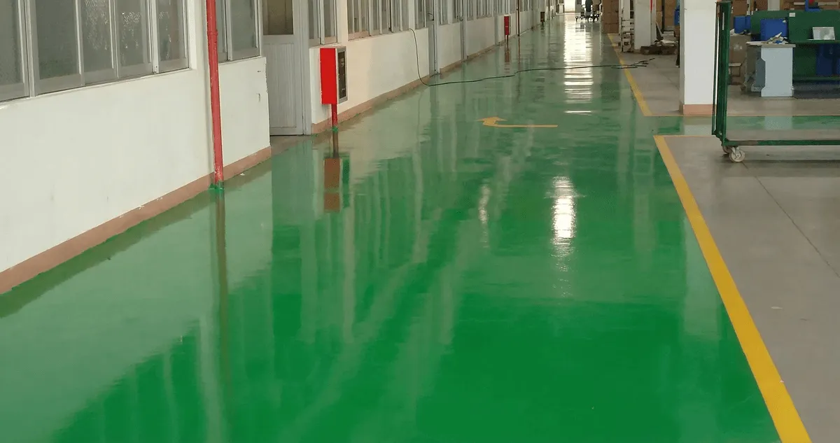 A factory floor professionally covered and marked with epoxy flooring in San Francisco, CA